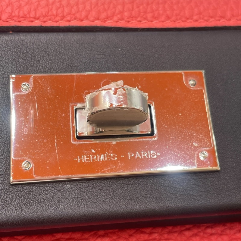 エルメス HERMES サックヴァンキャトル29 Y刻 ルージュビヴォワンヌ・ノワール/シルバー金具 トゴ・スイフト レディース ハンドバッグ