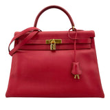 エルメス HERMES ケリー35 〇Z刻印 （1996年製） ルージュヴィフ ゴールド金具 グシュベル レディース ショルダーバッグ