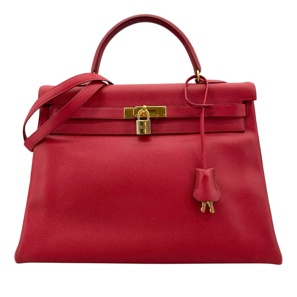 エルメス HERMES ケリー35 〇Z刻印 （1996年製） ルージュヴィフ ゴールド金具 グシュベル レディース ショルダーバッグ