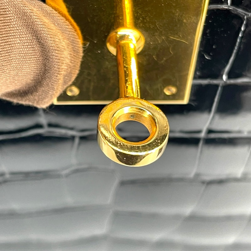 エルメス HERMES ケリー32 外縫い 〇P刻 ブラック GD金具 ポロサス レディース ショルダーバッグ