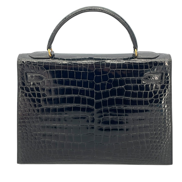 エルメス HERMES ケリー32 外縫い 〇P刻 ブラック GD金具 ポロサス レディース ショルダーバッグ