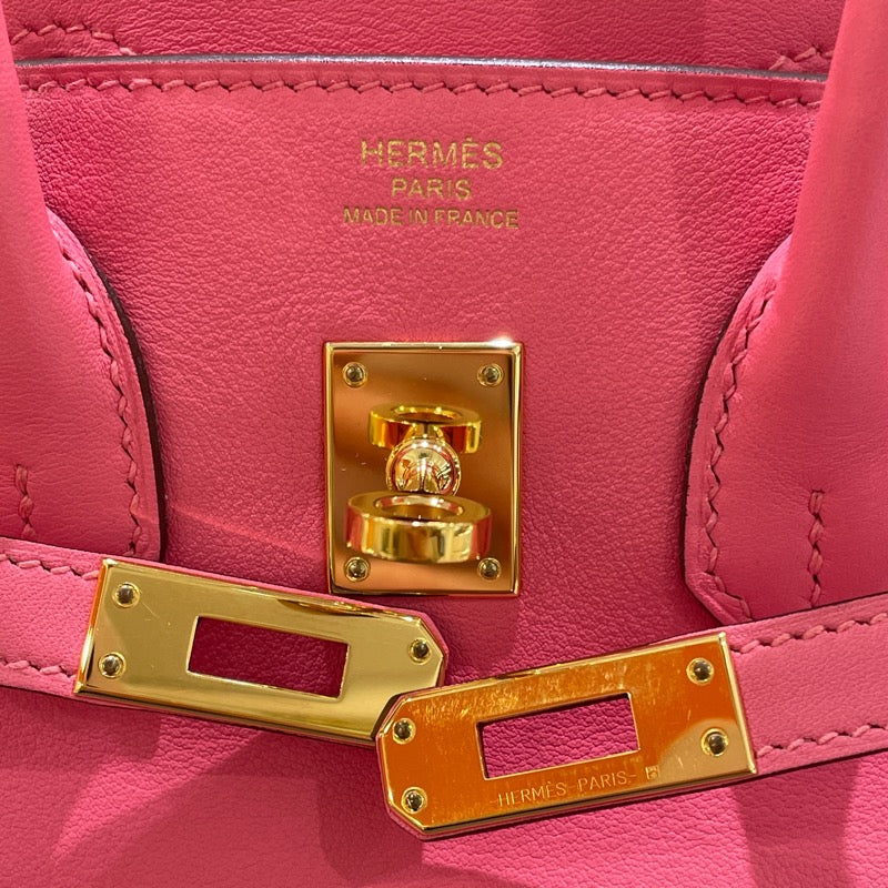 エルメス HERMES バーキン25 A刻 ローズアザレ ゴールド金具 スイフト レディース ハンドバッグ
