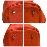 エルメス HERMES ピコタンロックMM エクラ A刻 オレンジポピー/ボルドー シルバー金具 トリヨン/スイフト レディース ハンドバッグ