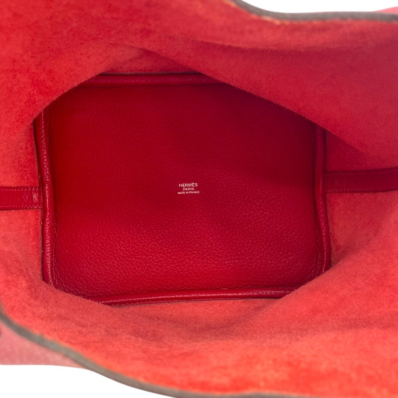 エルメス HERMES ピコタンロックMM □Q刻 ルージュカザック SV金具 トリヨンクレマンス レディース ハンドバッグ