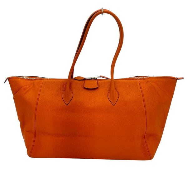 エルメス HERMES パリボンベイ40 □L刻 オレンジ SV金具 トリヨン レディース トートバッグ