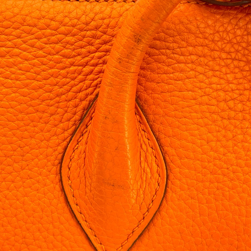 エルメス HERMES パリボンベイ40 □L刻 オレンジ SV金具 トリヨン レディース トートバッグ