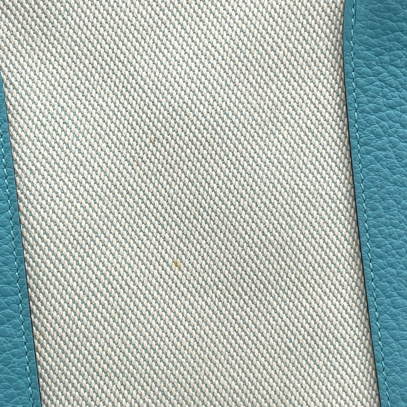 エルメス HERMES ガーデンパーティPM X刻 アイボリー/ブルー SV金具 トワル レディース トートバッグ