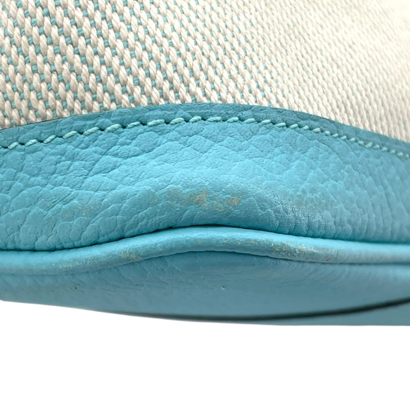 エルメス HERMES ガーデンパーティPM X刻 アイボリー/ブルー SV金具 トワル レディース トートバッグ