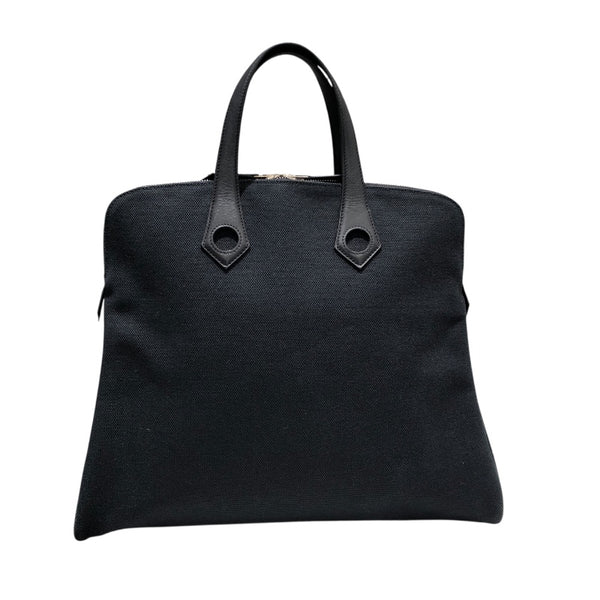 エルメス HERMES サックイブーMM □J刻 ブラック トワル・レザー ユニセックス ハンドバッグ