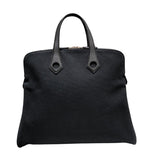 エルメス HERMES サックイブーMM □J刻 ブラック トワル・レザー ユニセックス ハンドバッグ
