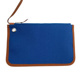 エルメス HERMES エールジップアドPM U刻 ブルー/ブラウン SV金具 トワル/レザー レディース リュック・デイパック