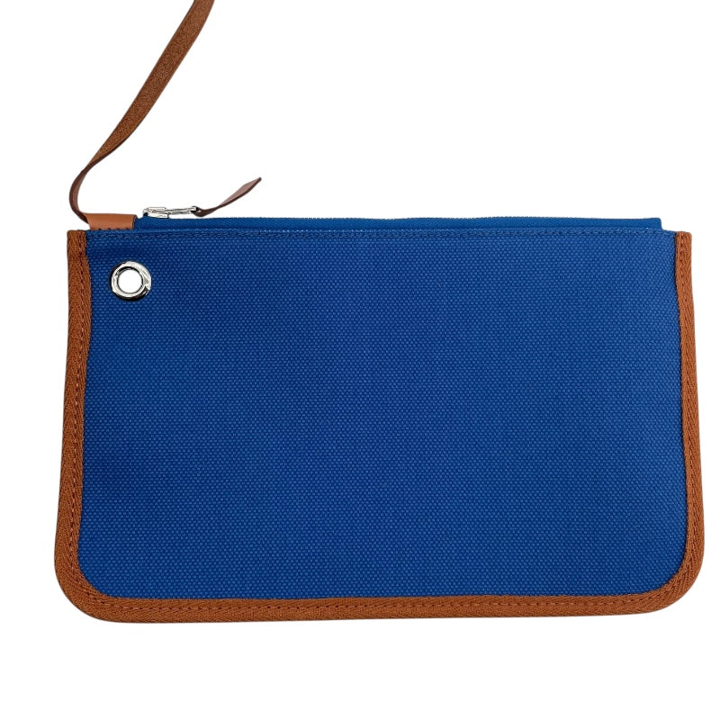 エルメス HERMES エールジップアドPM U刻 ブルー/ブラウン SV金具 トワル/レザー レディース リュック・デイパック