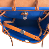 エルメス HERMES エールジップアドPM U刻 ブルー/ブラウン SV金具 トワル/レザー レディース リュック・デイパック