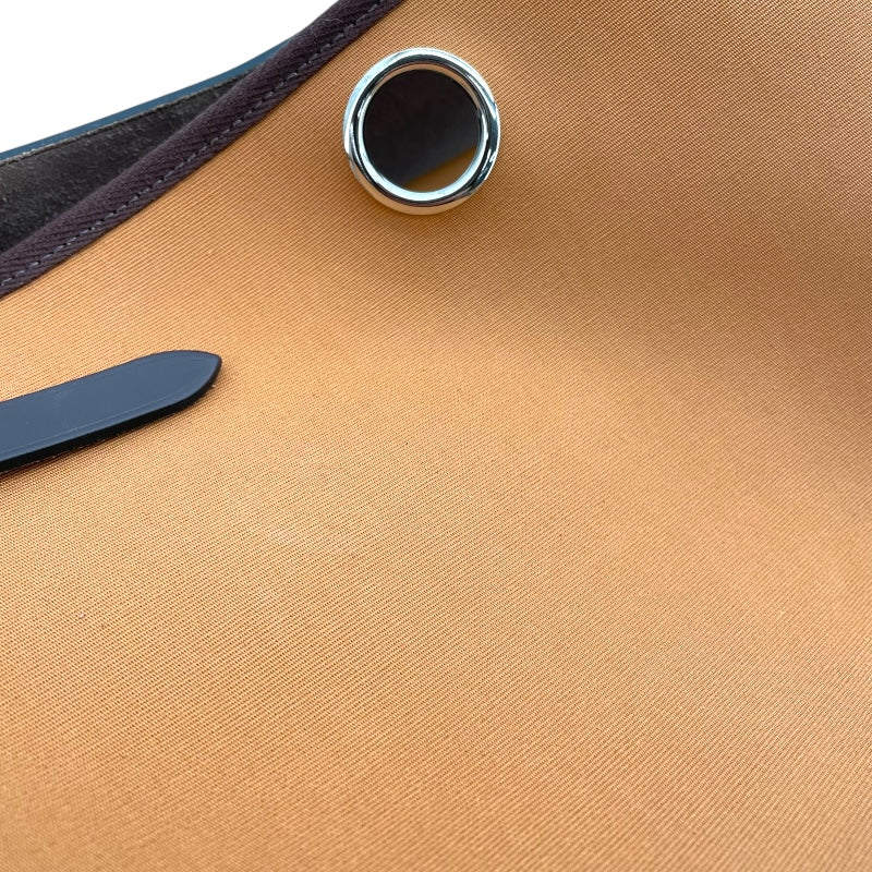 エルメス HERMES エールジップ50 U刻 ブラウン/ベージュ SV金具 トワル レディース ハンドバッグ