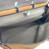エルメス HERMES エールジップ50 U刻 ブラウン/ベージュ SV金具 トワル レディース ハンドバッグ