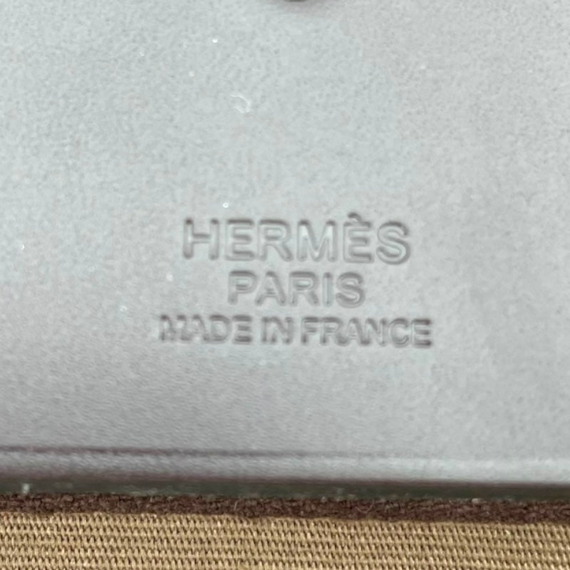 エルメス HERMES エールジップ50 U刻 ブラウン/ベージュ SV金具 トワル レディース ハンドバッグ