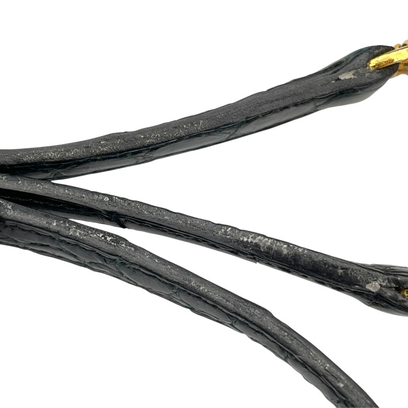 エルメス HERMES ケリー28 外縫い 〇K刻 ブラック GD金具 カイマンクロコ レディース ショルダーバッグ