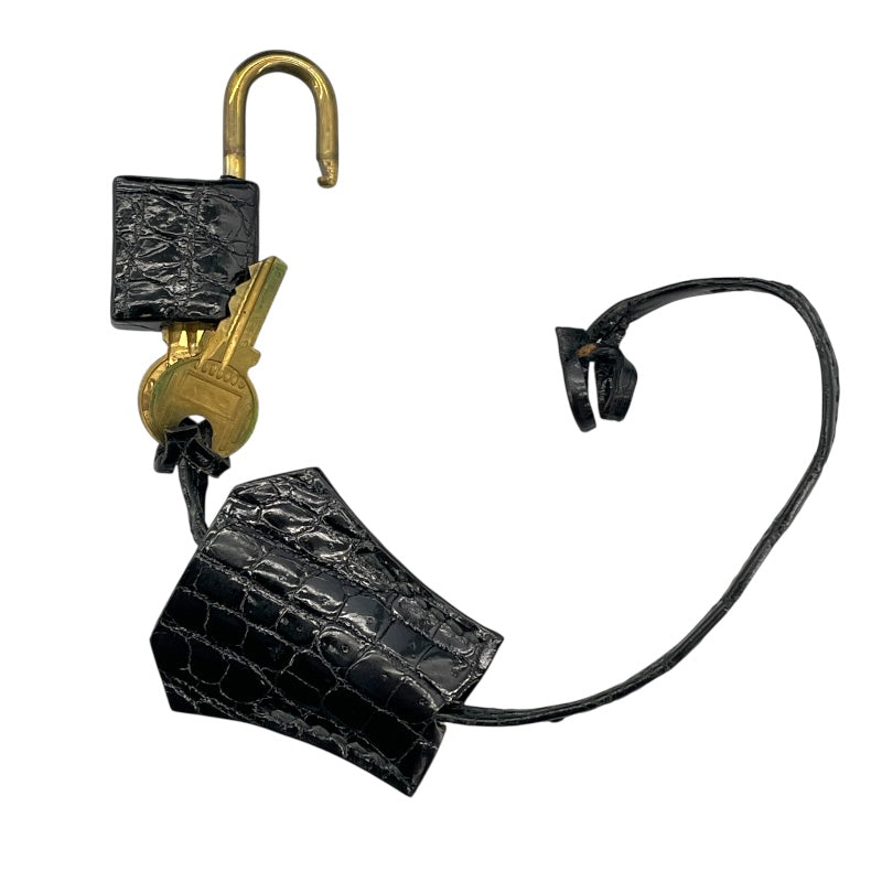 エルメス HERMES ケリー28 外縫い 〇K刻 ブラック GD金具 カイマンクロコ レディース ショルダーバッグ