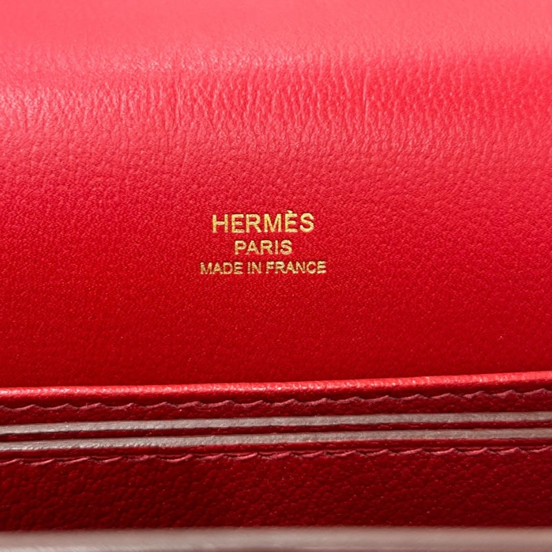 エルメス HERMES ロウリス23 D刻 ルージュクー/ゴールド金具 エバーカラー レディース ショルダーバッグ