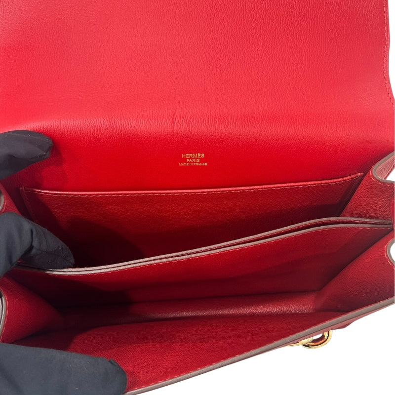 エルメス HERMES ロウリス23 D刻 ルージュクー/ゴールド金具 エバーカラー レディース ショルダーバッグ