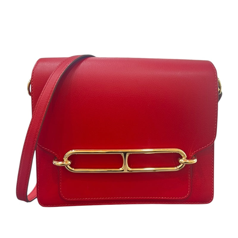 エルメス HERMES ロウリス23 D刻 ルージュクー/ゴールド金具 エバーカラー レディース ショルダーバッグ