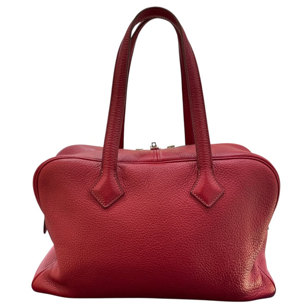 エルメス HERMES ヴィクトリア35 ▢L刻 ルージュカザック/SV金具 トリヨンクレマンス レディース ハンドバッグ