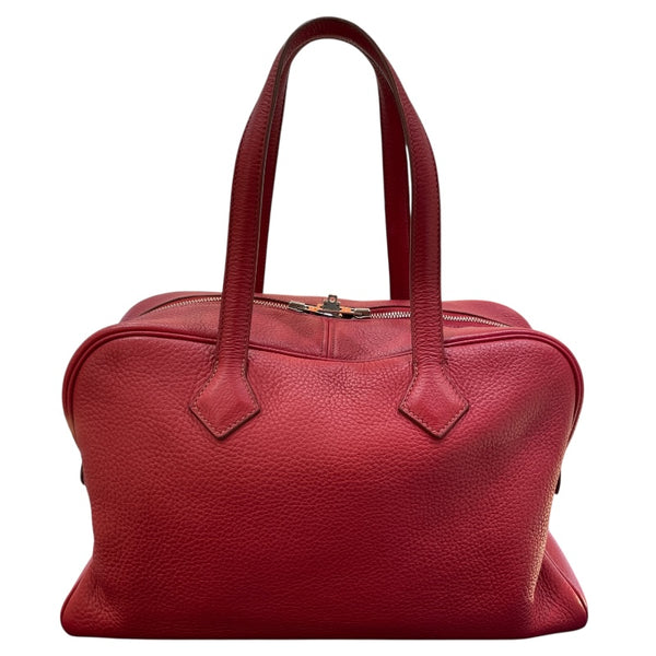 エルメス HERMES ヴィクトリア35 ▢L刻 ルージュカザック/SV金具 トリヨンクレマンス レディース ハンドバッグ