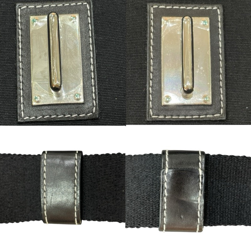 エルメス HERMES ブエナベンチュラMM ブラック・シルバー金具 トワル メンズ ショルダーバッグ