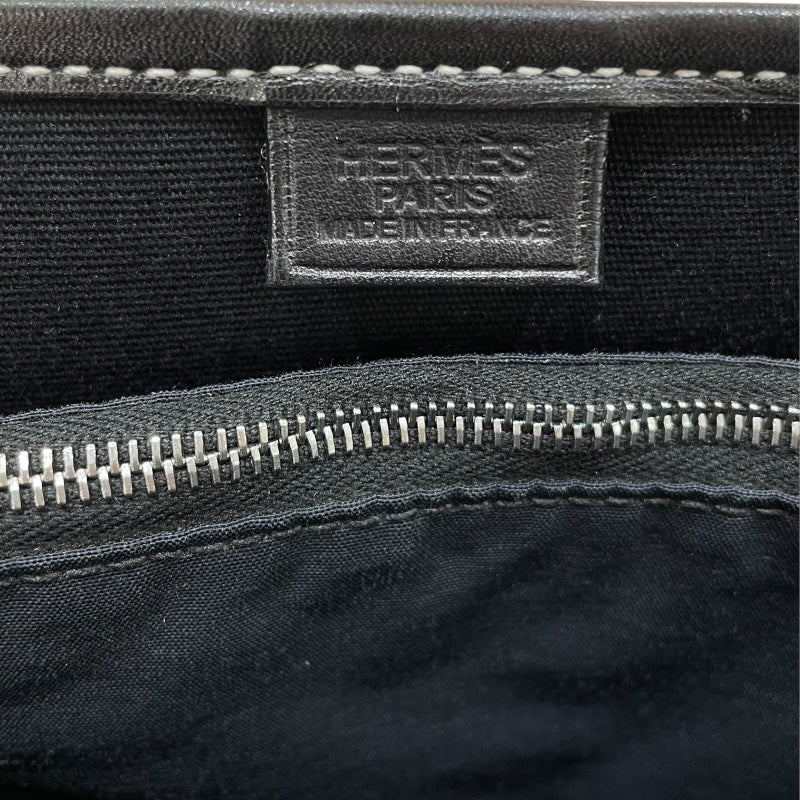 エルメス HERMES ブエナベンチュラMM ブラック・シルバー金具 トワル メンズ ショルダーバッグ
