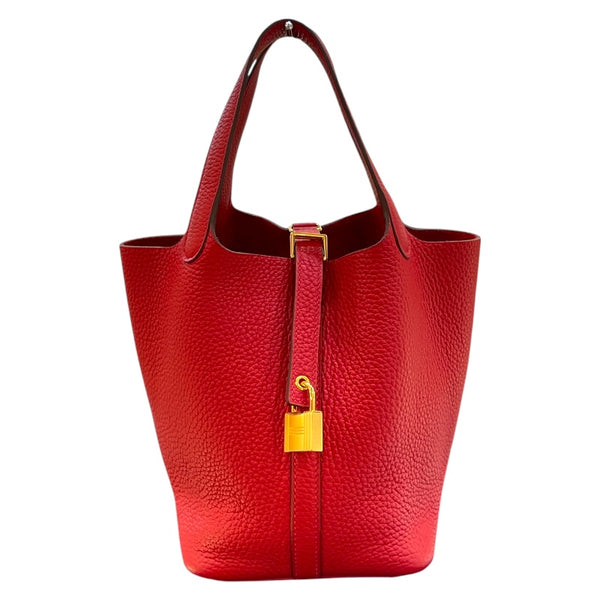 エルメス HERMES ピコタンロックPM C刻印　 ルージュカザック・ゴールド金具 トリヨン レディース ハンドバッグ