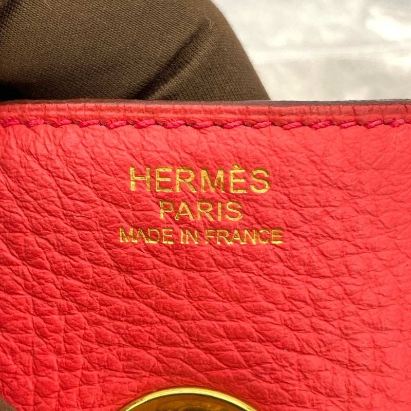 エルメス HERMES リンディ34 □O ローズジャイプール GD金具 トゴ レディース ショルダーバッグ