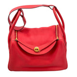 エルメス HERMES リンディ34 □O ローズジャイプール GD金具 トゴ レディース ショルダーバッグ