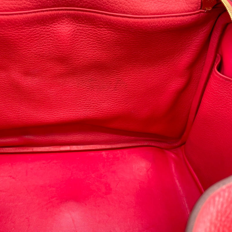 エルメス HERMES リンディ34 □O ローズジャイプール GD金具 トゴ レディース ショルダーバッグ