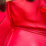 エルメス HERMES リンディ34 □O ローズジャイプール GD金具 トゴ レディース ショルダーバッグ