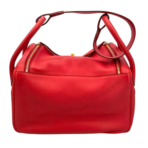 エルメス HERMES リンディ34 □O ローズジャイプール GD金具 トゴ レディース ショルダーバッグ