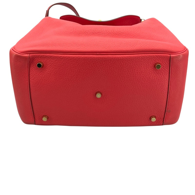 エルメス HERMES リンディ34 □O ローズジャイプール GD金具 トゴ レディース ショルダーバッグ