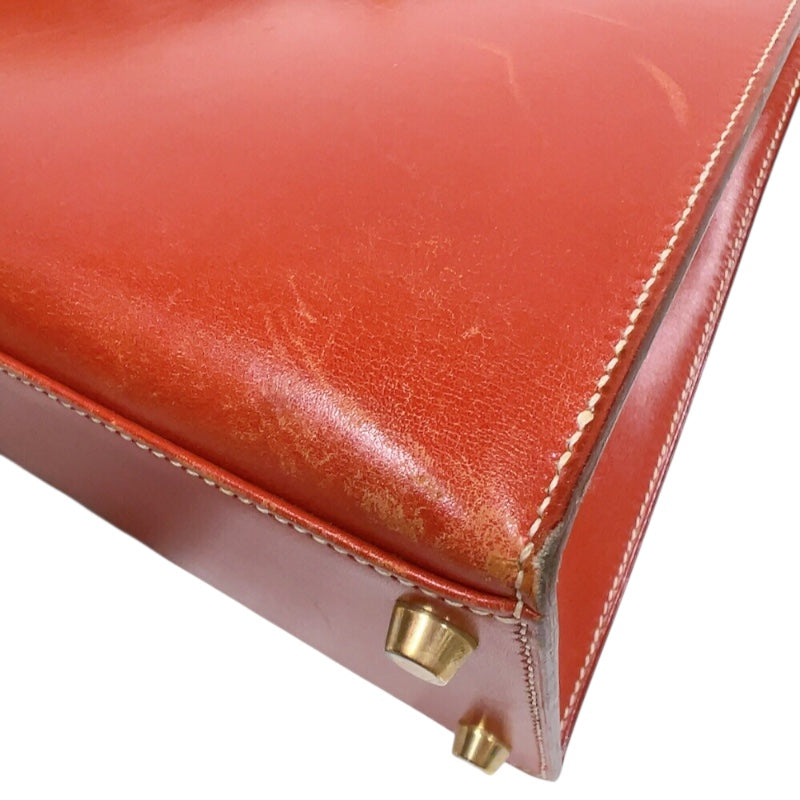 エルメス HERMES ケリー28 外縫い 〇Z刻　(1996年製) ブリック　ゴールド金具金具 ボックスカーフ レディース ショルダーバッグ