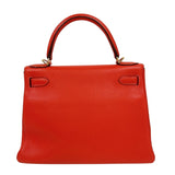 エルメス HERMES ケリー28 内縫い T刻印　(2015年製) ルージュピヴォワンヌ　ゴールド金具 トリヨンクレマンス レディース ショルダーバッグ
