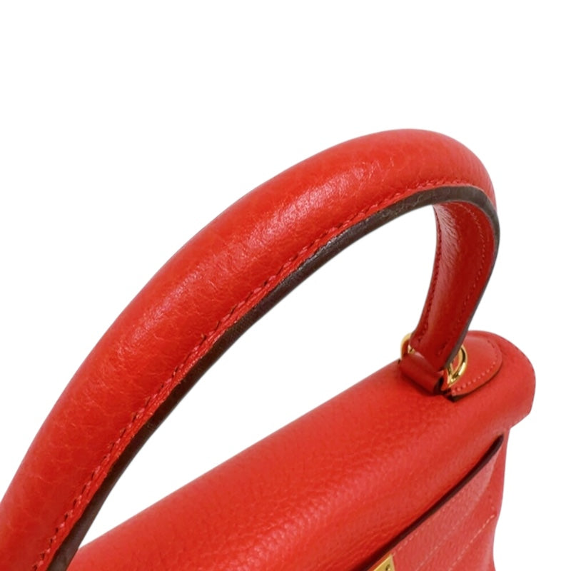 エルメス HERMES ケリー28 内縫い T刻印　(2015年製) ルージュピヴォワンヌ　ゴールド金具 トリヨンクレマンス レディース ショルダーバッグ