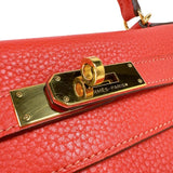 エルメス HERMES ケリー28 内縫い T刻印　(2015年製) ルージュピヴォワンヌ　ゴールド金具 トリヨンクレマンス レディース ショルダーバッグ