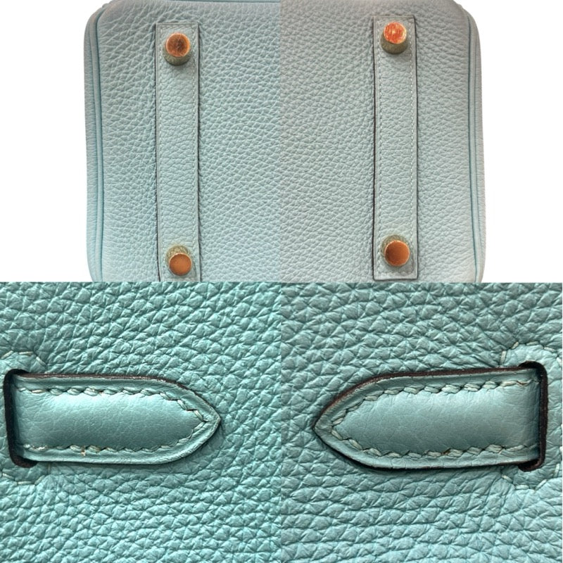 エルメス HERMES バーキン25 T刻 ブルーアトール/ゴールド金具金具 トゴ レディース ハンドバッグ