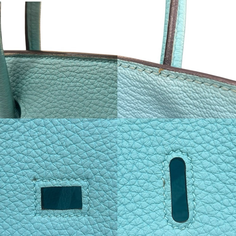 エルメス HERMES バーキン25 T刻 ブルーアトール/ゴールド金具金具 トゴ レディース ハンドバッグ