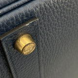エルメス HERMES バーキン40 〇Z刻印 （1996年製） ブルーロイ　ゴールド金具 アルデンヌ ユニセックス ハンドバッグ