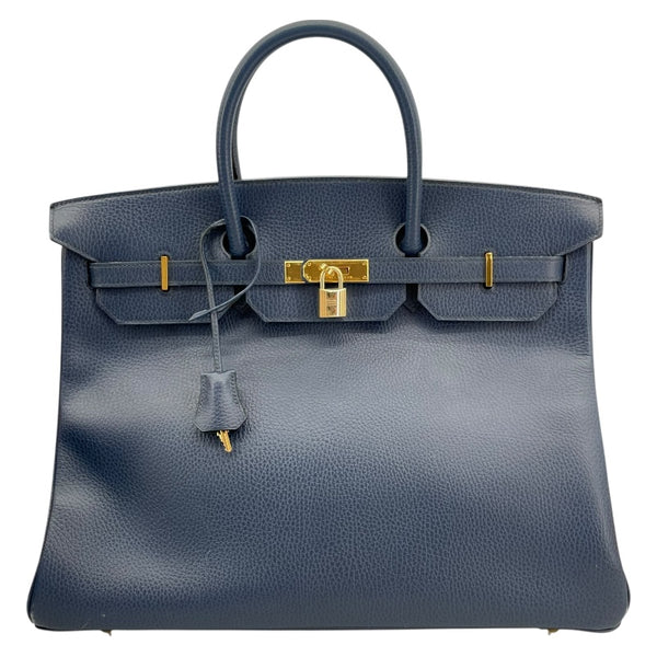 エルメス HERMES バーキン40 〇Z刻印 （1996年製） ブルーロイ　ゴールド金具 アルデンヌ ユニセックス ハンドバッグ