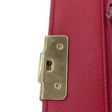 シャネル CHANEL チェンウォレット 24番台 ピンク GD金具 カーフ レディース ショルダーバッグ