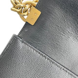 シャネル CHANEL ボーイシャネル25 A67086 27番台 ブラック GD金具 キャビア レディース ショルダーバッグ