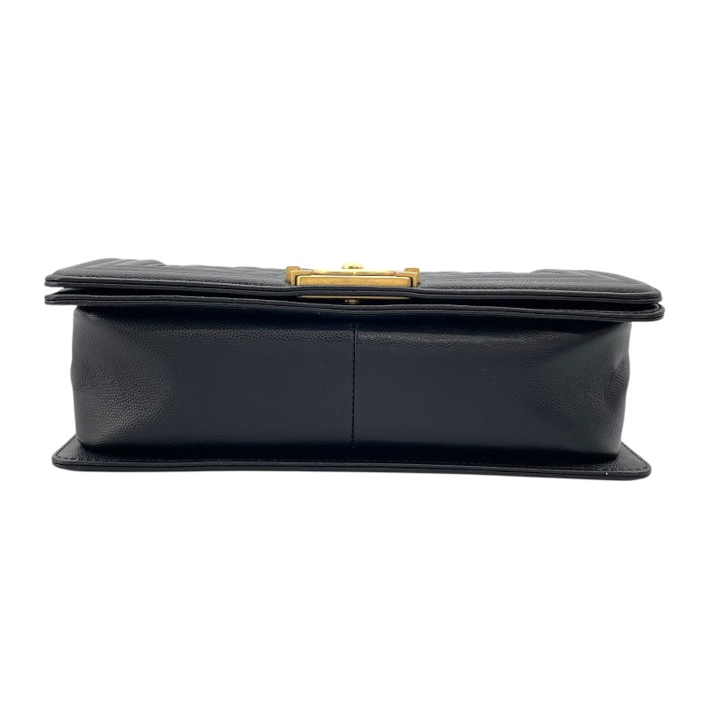 シャネル CHANEL ボーイシャネル25 A67086 27番台 ブラック GD金具 キャビア レディース ショルダーバッグ