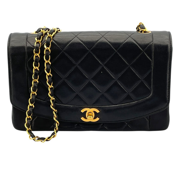 シャネル CHANEL ダイアナ25 A01165 2番台 ブラック GD金具 ラムスキン レディース ショルダーバッグ