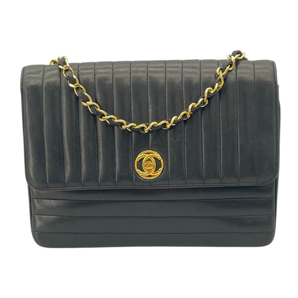シャネル CHANEL マドモアゼル ショルダー 0番台 ブラック GD金具 ラムスキン レディース ショルダーバッグ