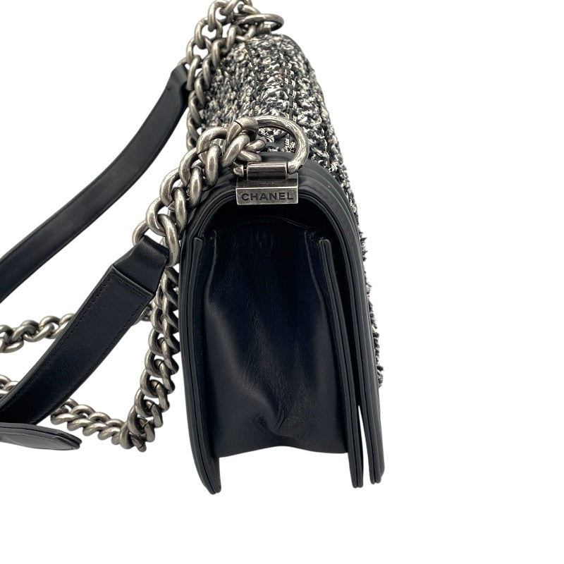 シャネル CHANEL ボーイシャネル25 A67086 ブラック SV金具 ツイード レディース ショルダーバッグ